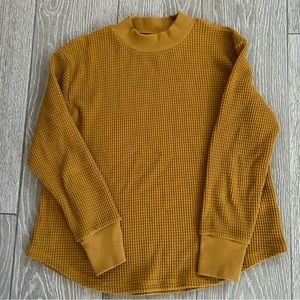 Madewell mockneck waffle sweatshirt tee